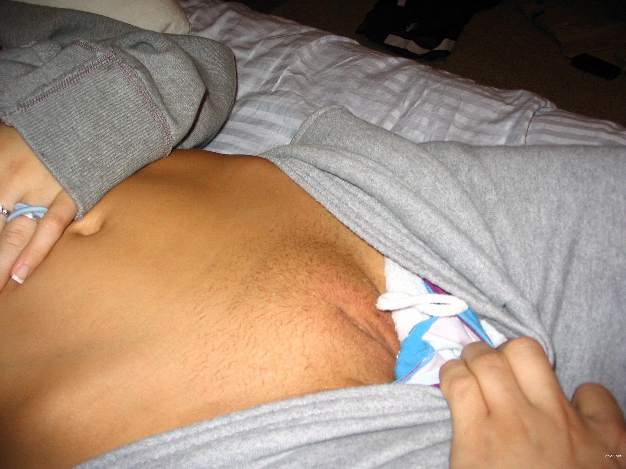 Amateur Girl Masturbates Pussy - Explicit Solo Porn Photo