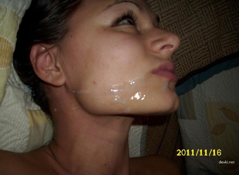 Amateur Slut Loves Cum on Face - Explicit Facial Cumshot Action