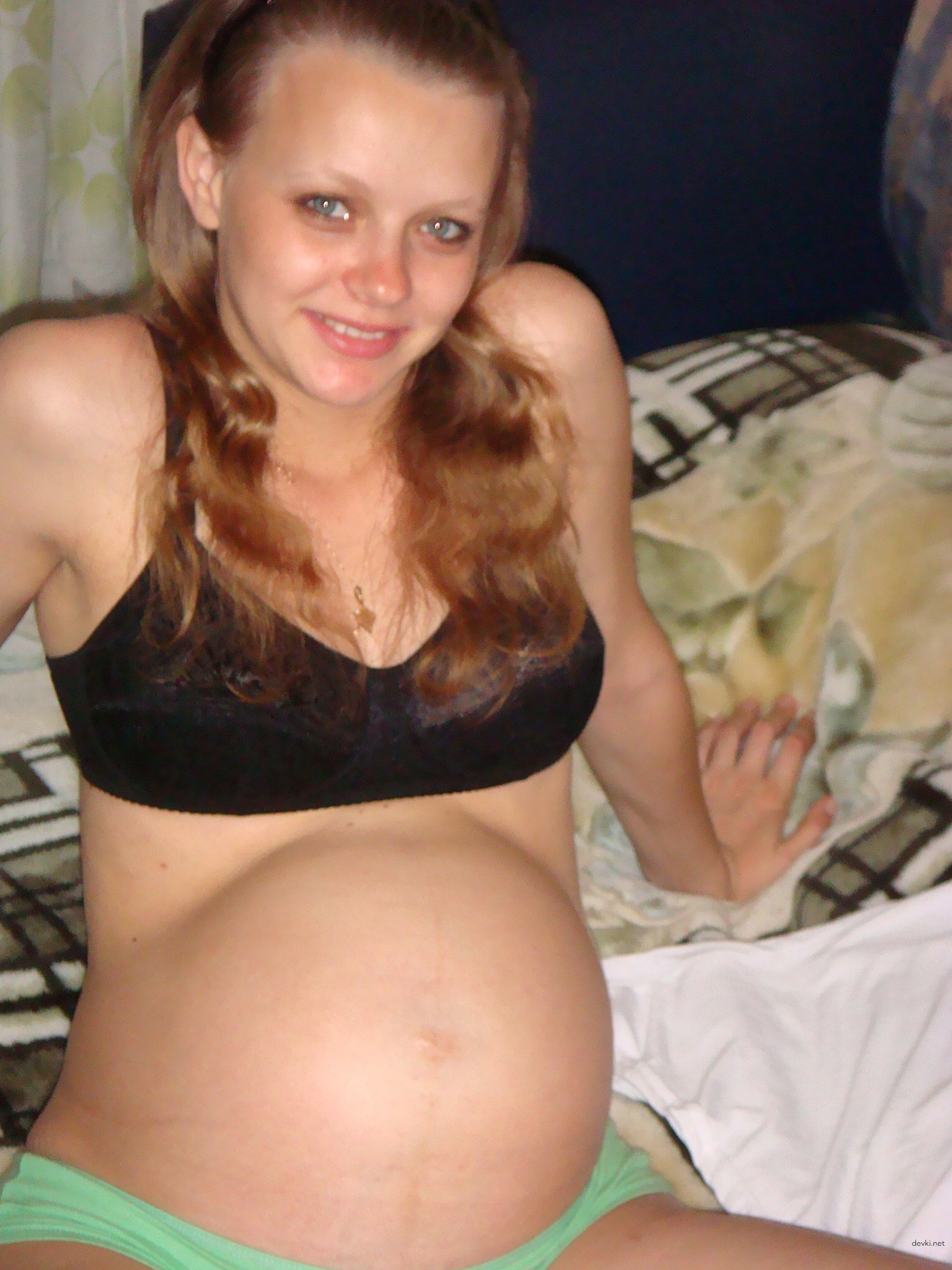 White-Haired Pregnant Amateur with Spread Pussy