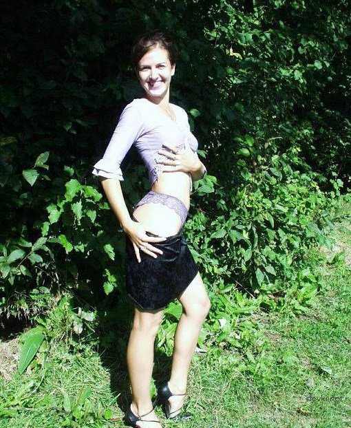 Slender Wife Strips for Husband Outdoors - Amateur Explicit Photo