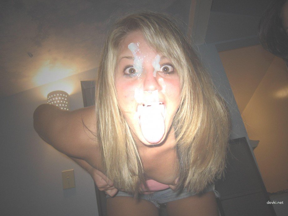 Girls Taking Cumshots on Their Faces - Explicit Amateur Porn Photos