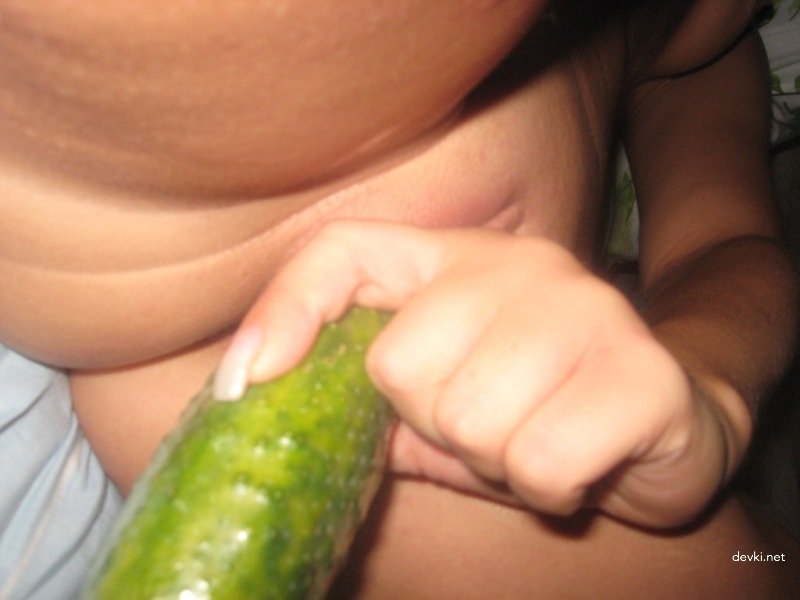 Amateur Slut Fucks Herself with Cucumber and Rides Cock