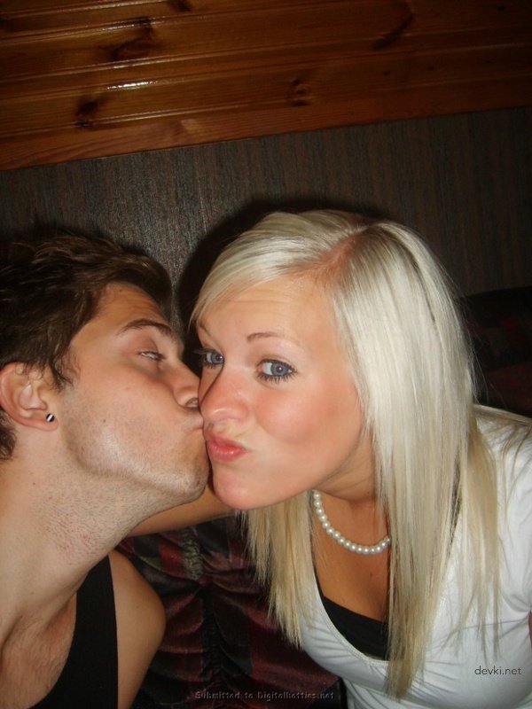 Blonde Babe Pleasuring Friend's Cock - Hot Amateur Porn Photo