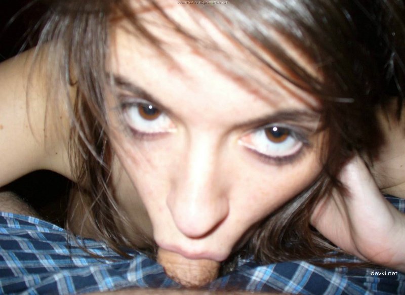 Amateur Girl Deepthroats Cock in Explicit Blowjob Photo