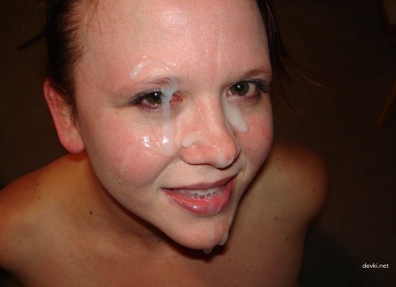 Facial Cumshot Amateur Porn Pic: Hot Babe Covered in Cum