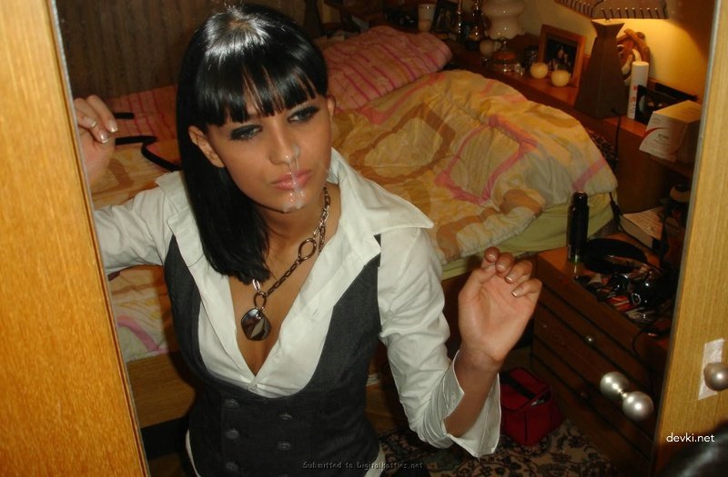 Facial Cumshot for Mulatto Amateur - Explicit Porn Photo