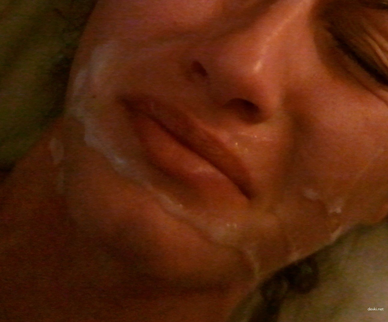 Brunette with Massive Tits Sucks Cock - Amateur Porn Photo