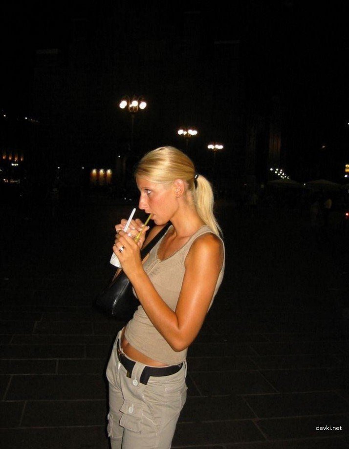 Naked Skinny Babe Sucks Cock - Amateur Porn Photo