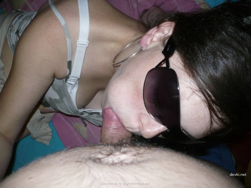 Amateur Blowjob in Glasses for Friend - Explicit Oral Sex Photo