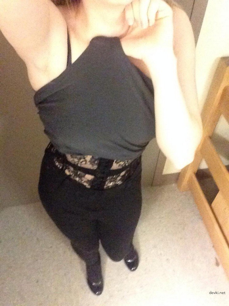 Young Blonde Babe Goes to Work with Anal Plug: Explicit Amateur Porn Photo