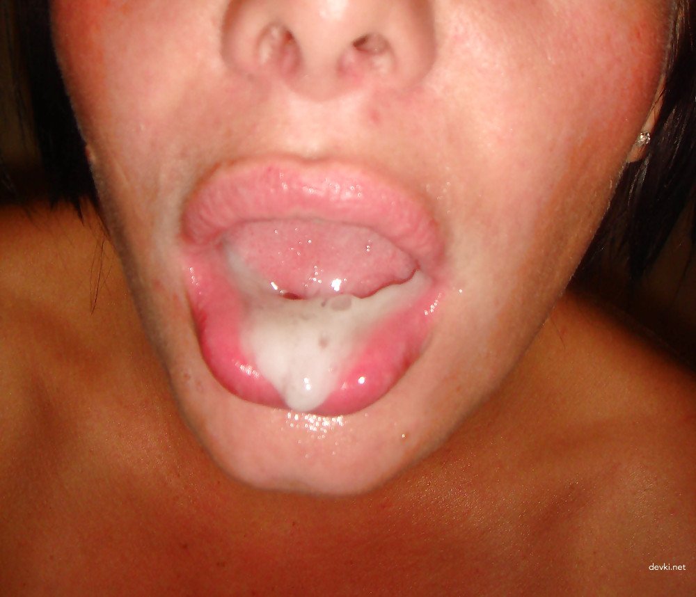 Amateur Girlfriend Covered in Cum - Explicit Cumshot Photo