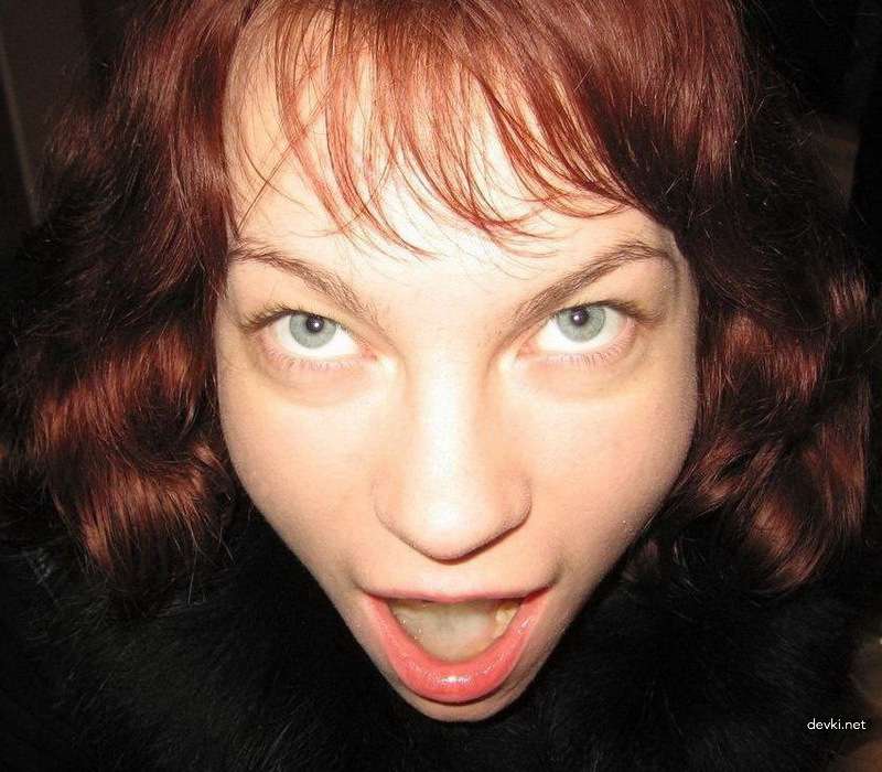 Redhead Woman Covered in Cum: Explicit Amateur Porn Photo