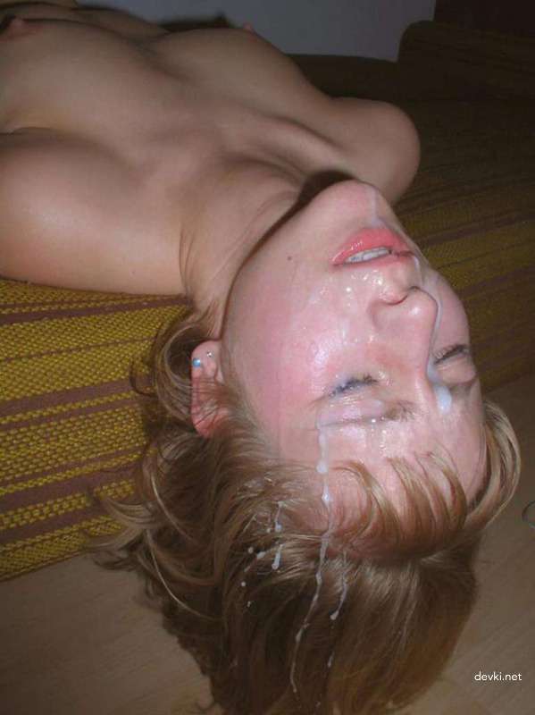 Girl's Face Covered in Cum: Amateur Porn Photo