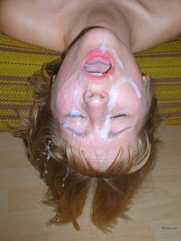 Girl's Face Covered in Cum: Amateur Porn Photo