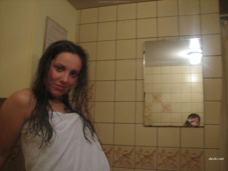 Bride Masturbates Pussy in Sauna - Amateur Porn Photo