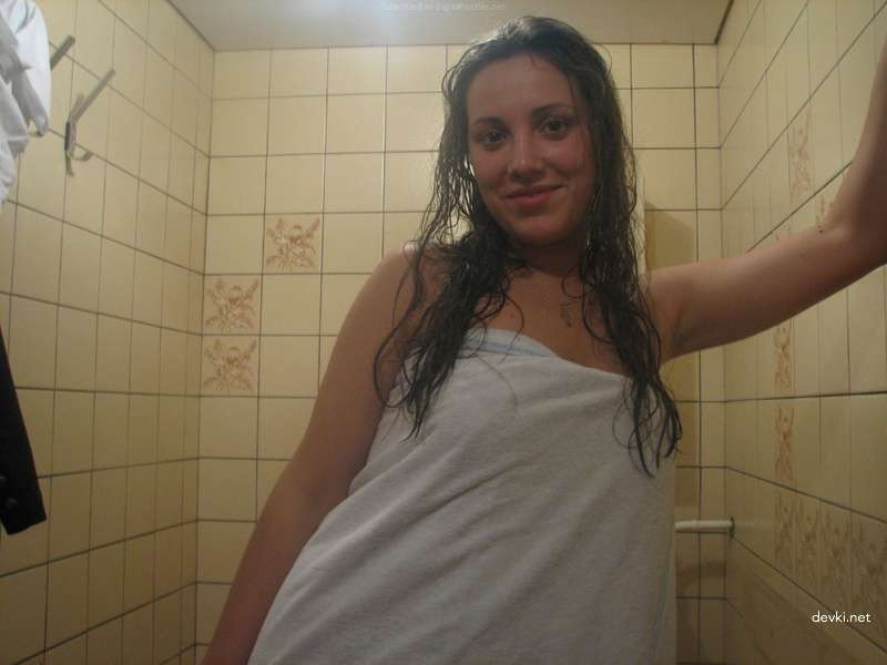 Bride Masturbates Pussy in Sauna - Amateur Porn Photo