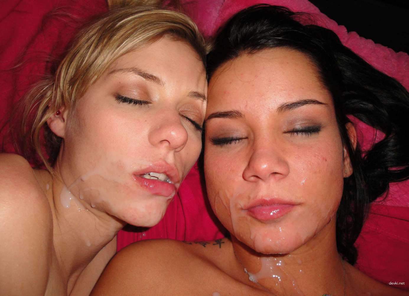 Hot naked girls covered in cum - Explicit amateur porn photos