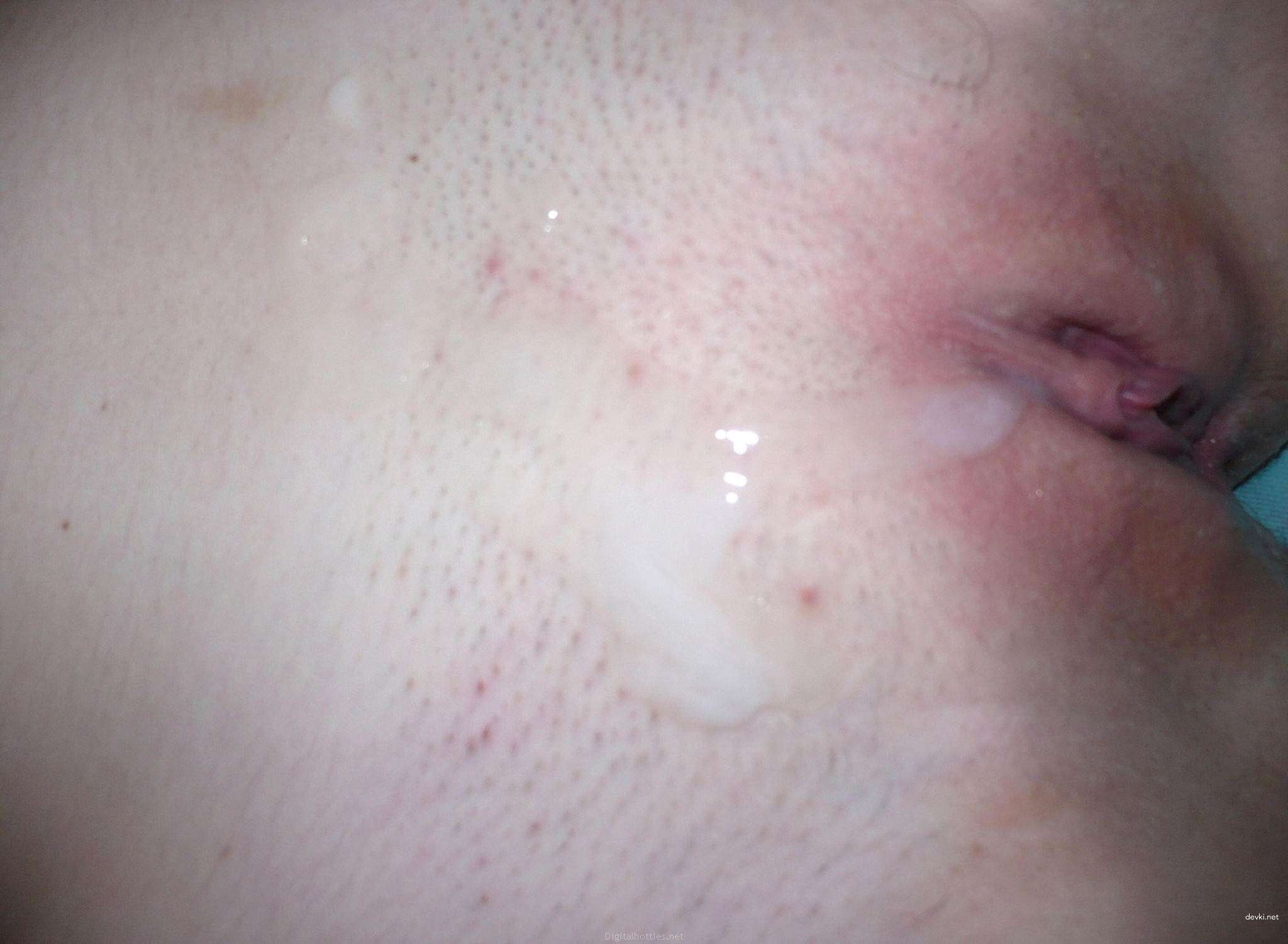 Girl Masturbates Boy's Cock with Feet in Amateur Porn Pic