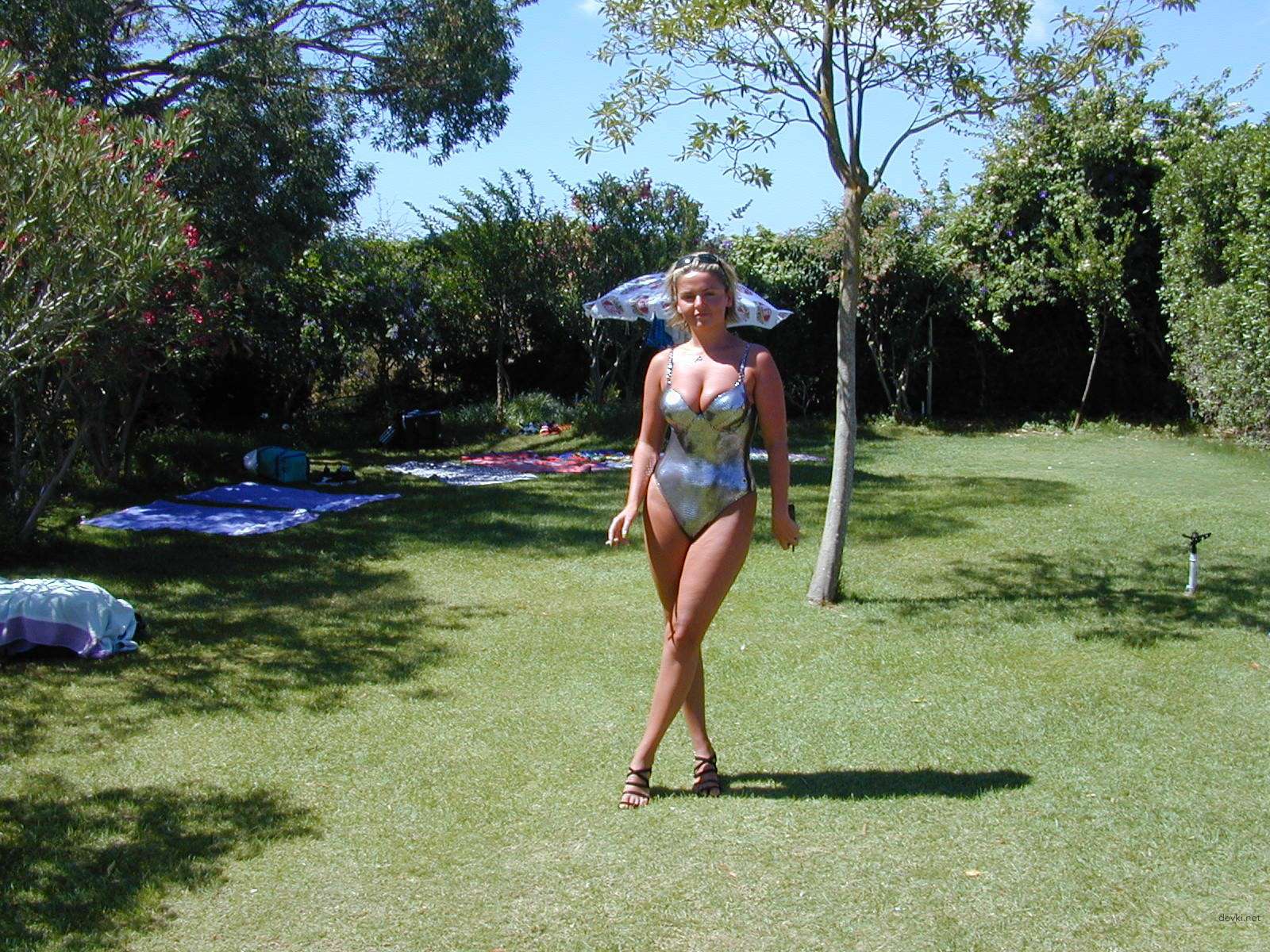 Amateur Busty Blonde Relaxing - Explicit Vacation Boobs Pic