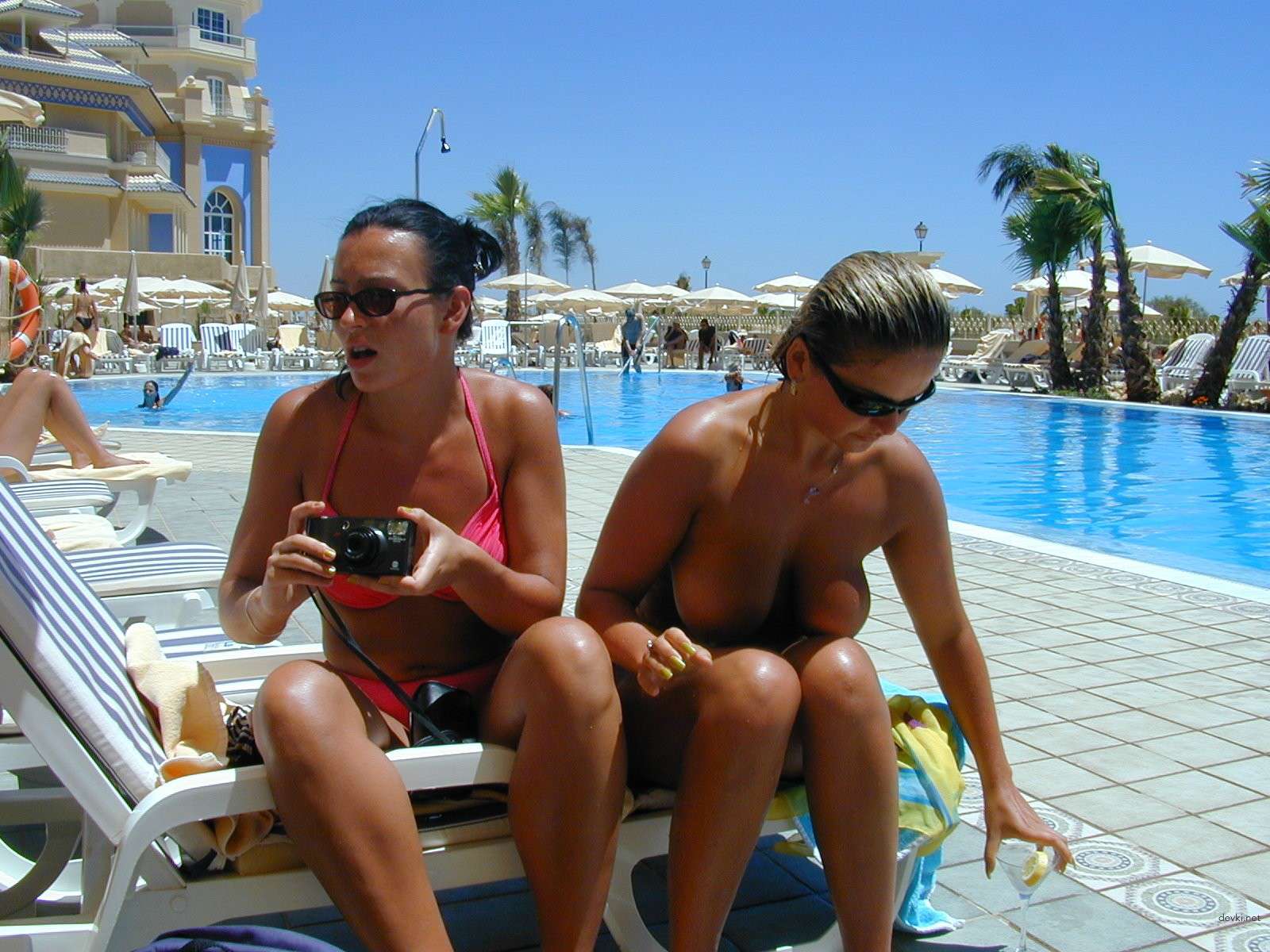 Amateur Busty Blonde Relaxing - Explicit Vacation Boobs Pic