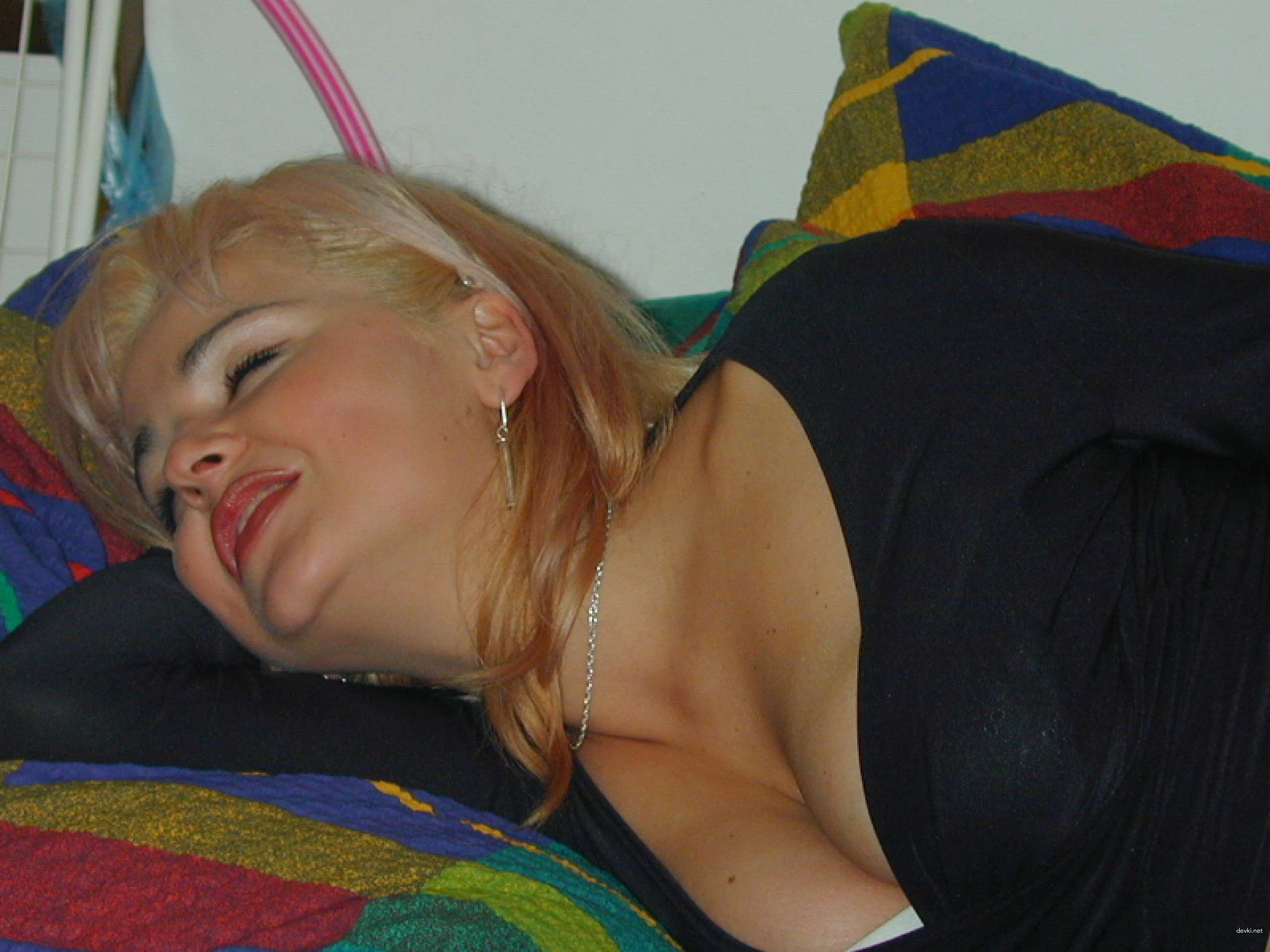Amateur Busty Blonde Relaxing - Explicit Vacation Boobs Pic