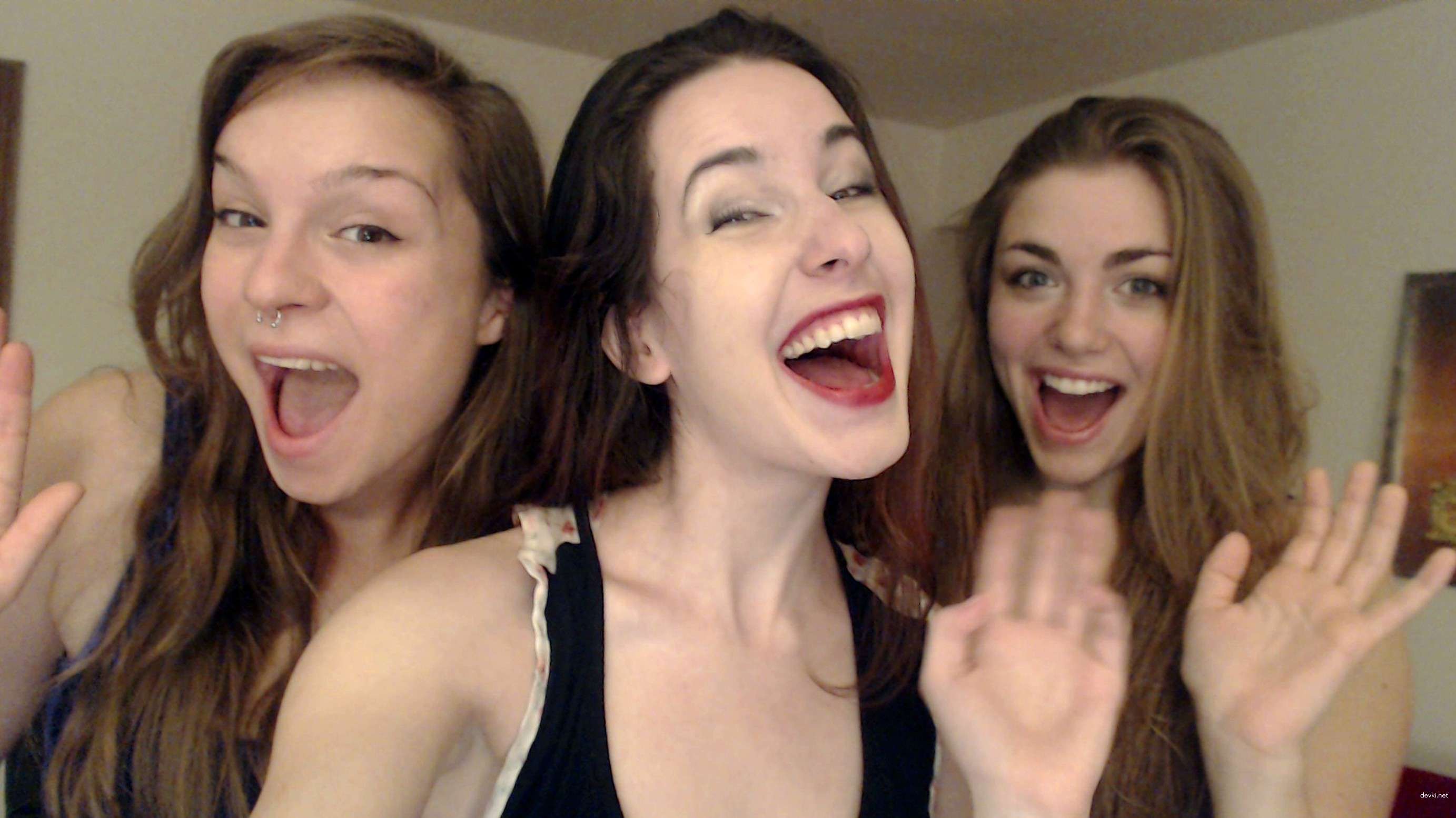 Three Naked Girls: Explicit Amateur Photo Shoot