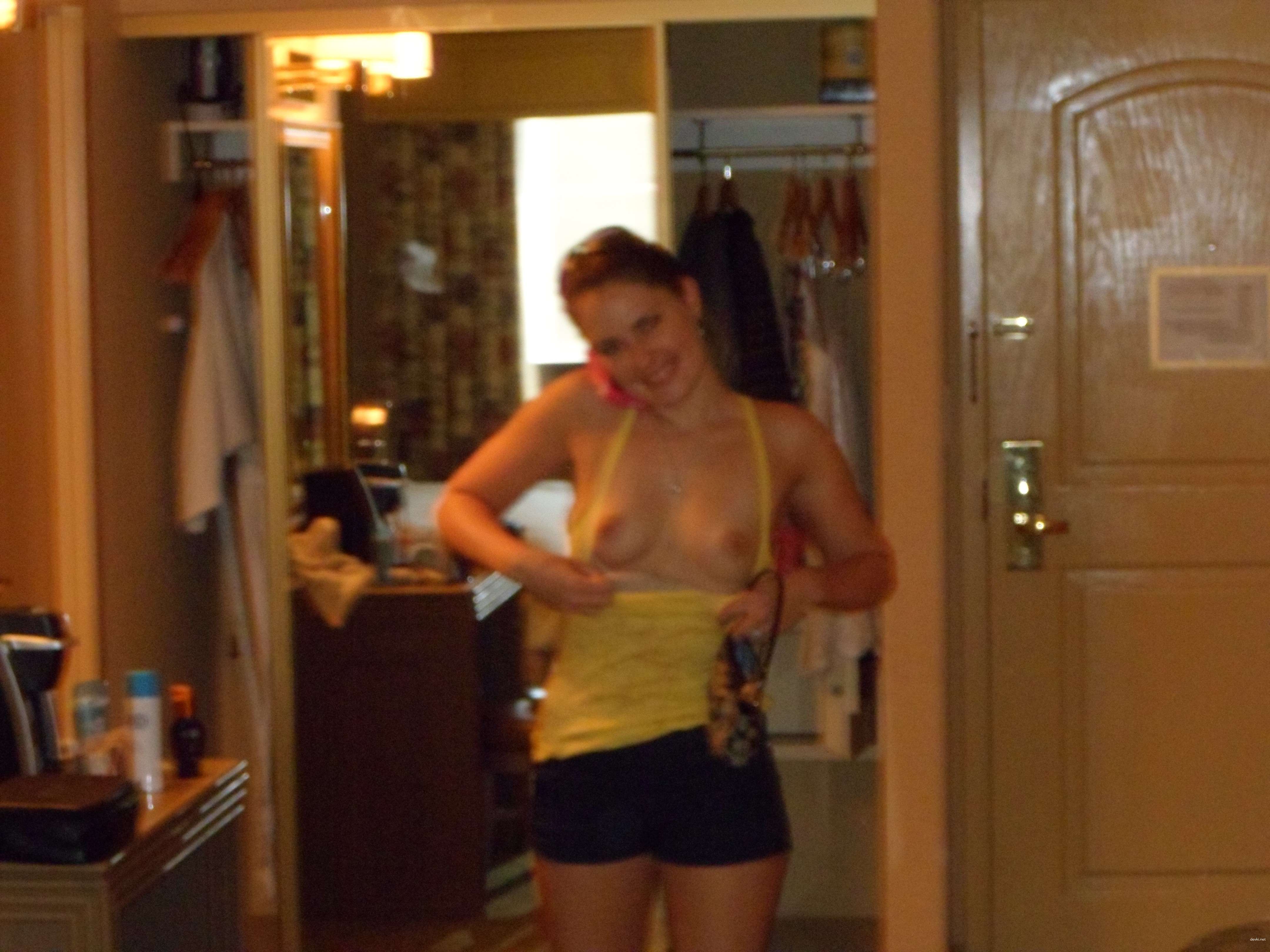 Girl flaunts her assets in public - Amateur porn pic