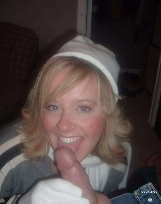 Explicit Blowjob from Cute Blonde - Amateur Porn Photo