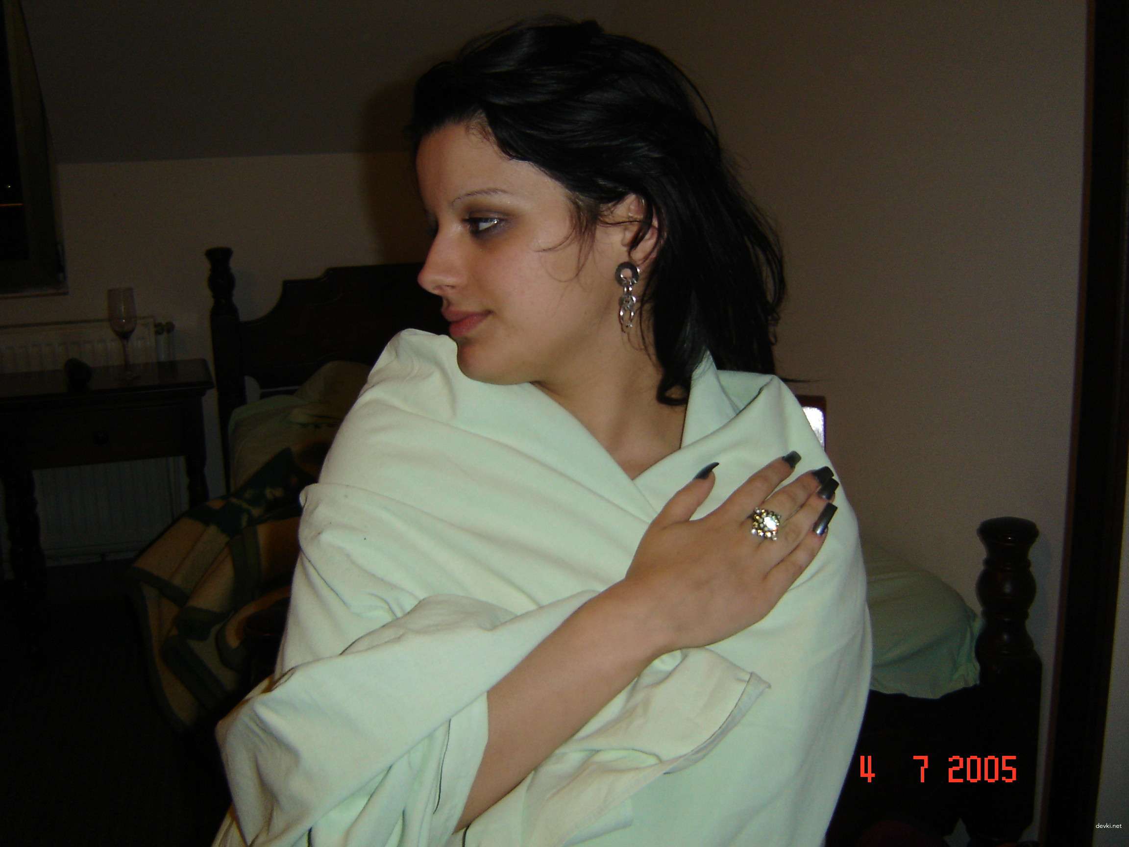 Brunette sucks cock and masturbates in amateur porn photo shoot