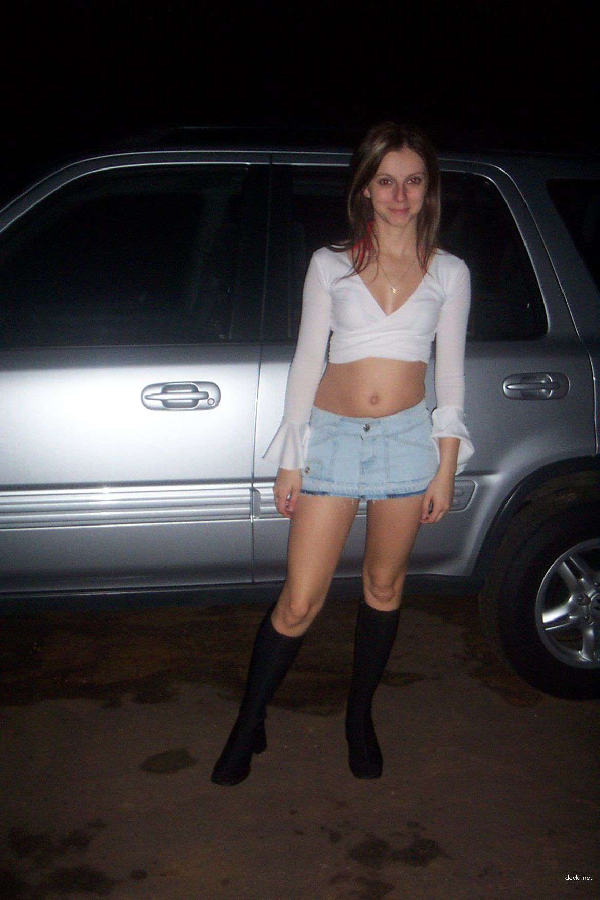 Slender Nude Girl Poses Explicitly in Amateur Photo Shoot