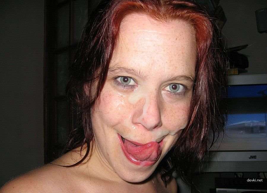Fiery Redhead Covered in Cum: Amateur Porn Photo