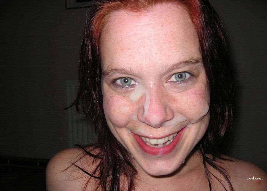 Fiery Redhead Covered in Cum: Amateur Porn Photo