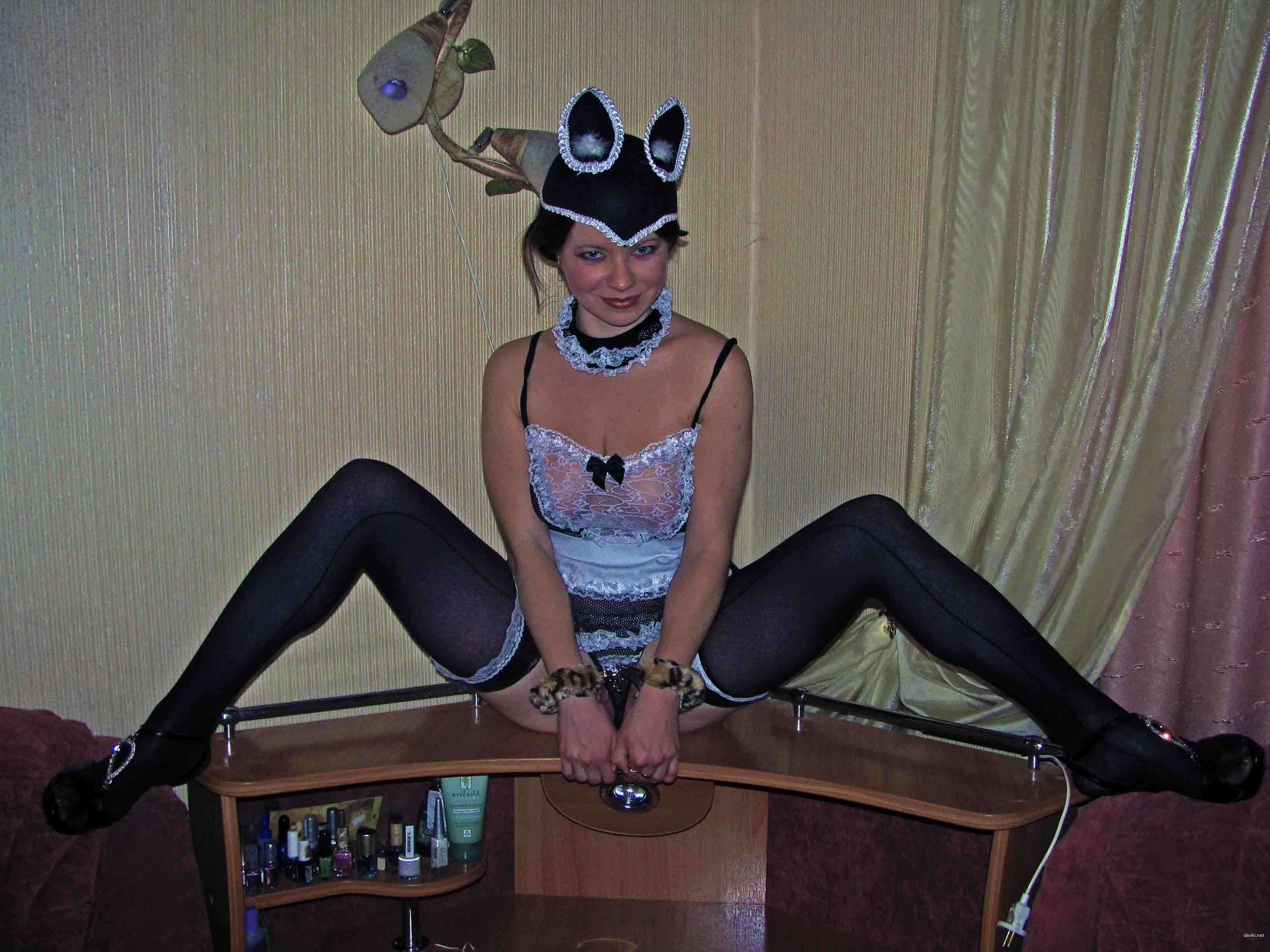 Explicit Amateur Photo: My Little Sister as a Naughty Kitten