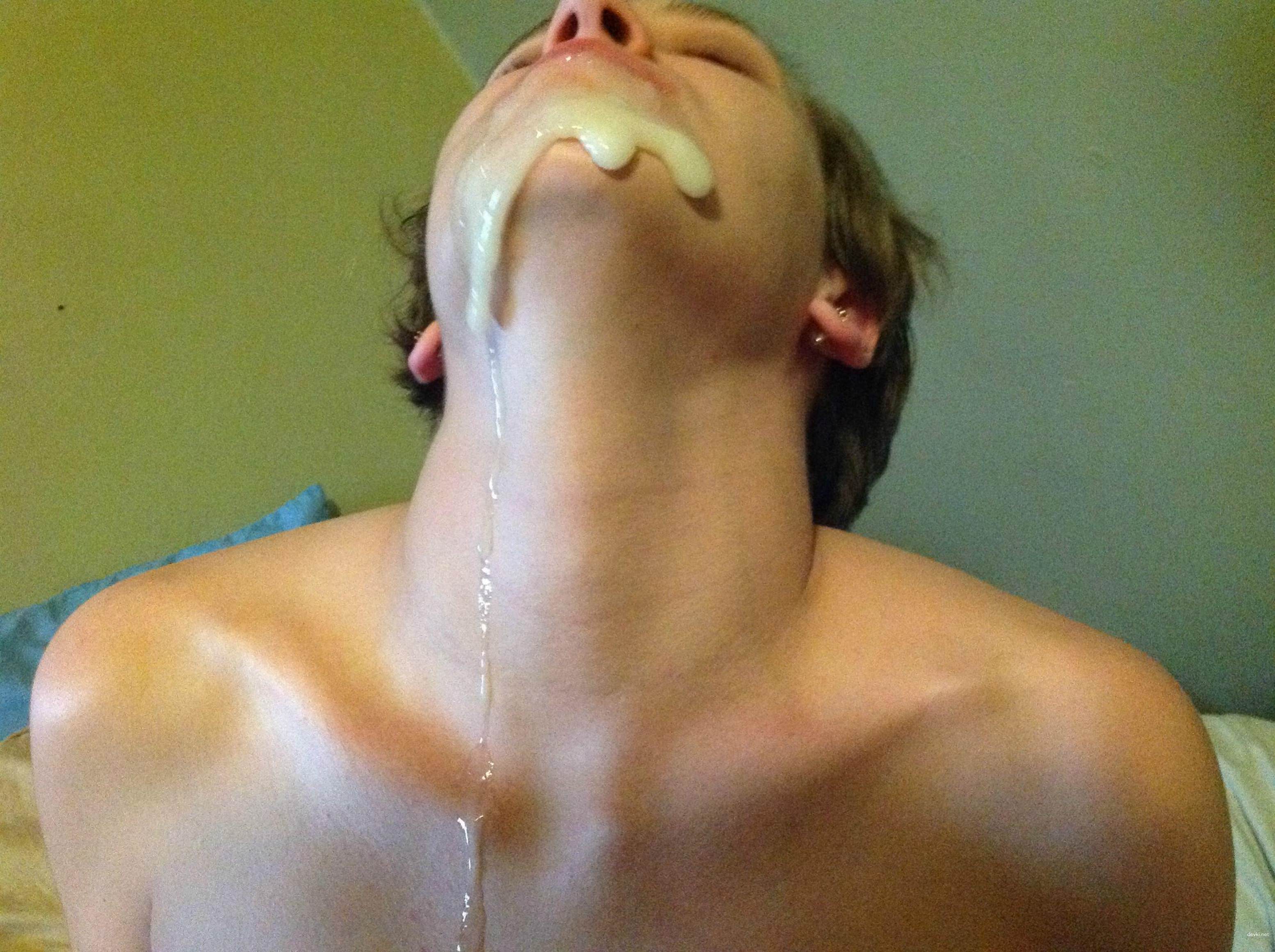 Hot Amateur Facial Cumshot - Slut Gets Covered in Cum