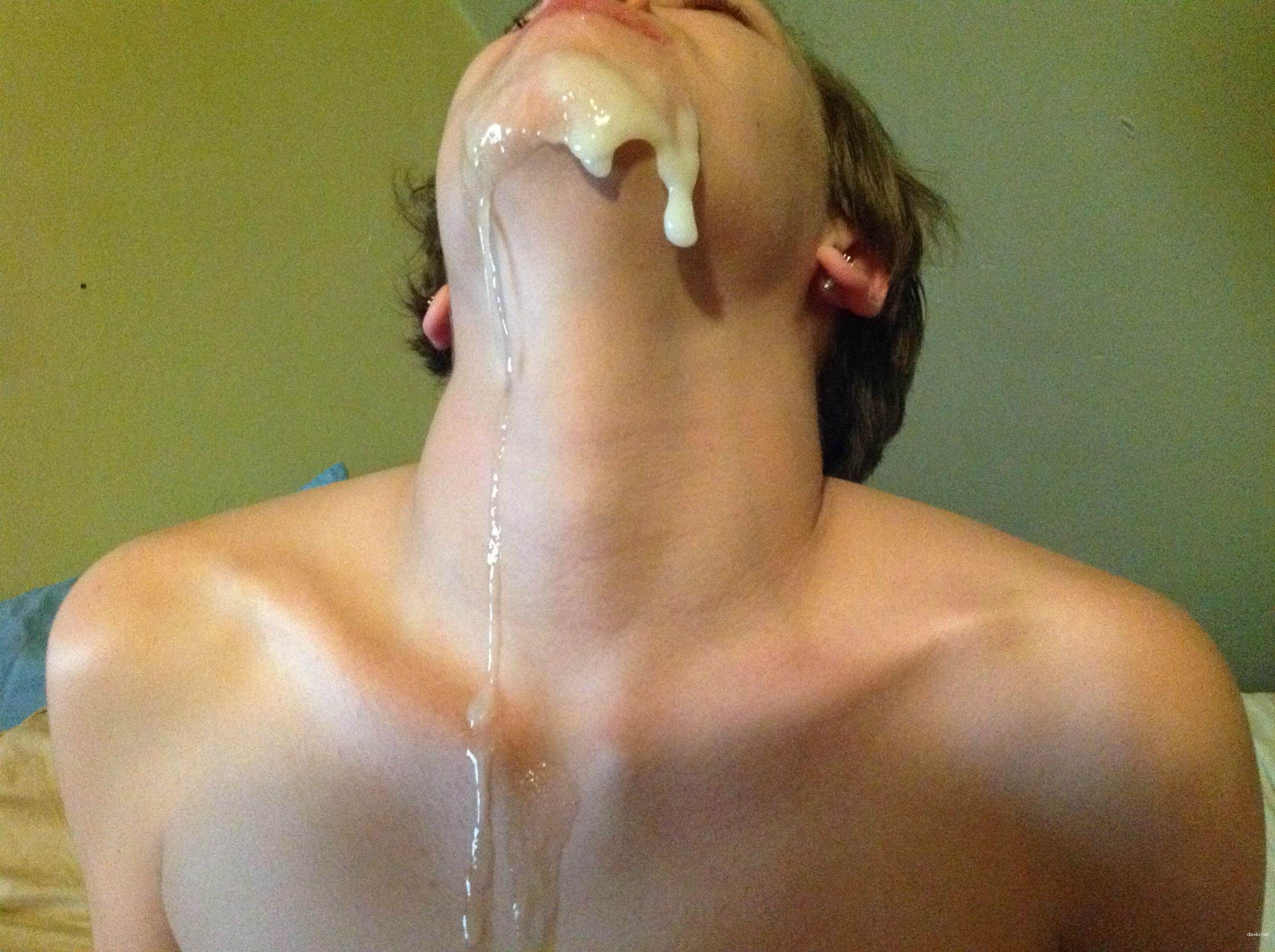 Hot Amateur Facial Cumshot - Slut Gets Covered in Cum