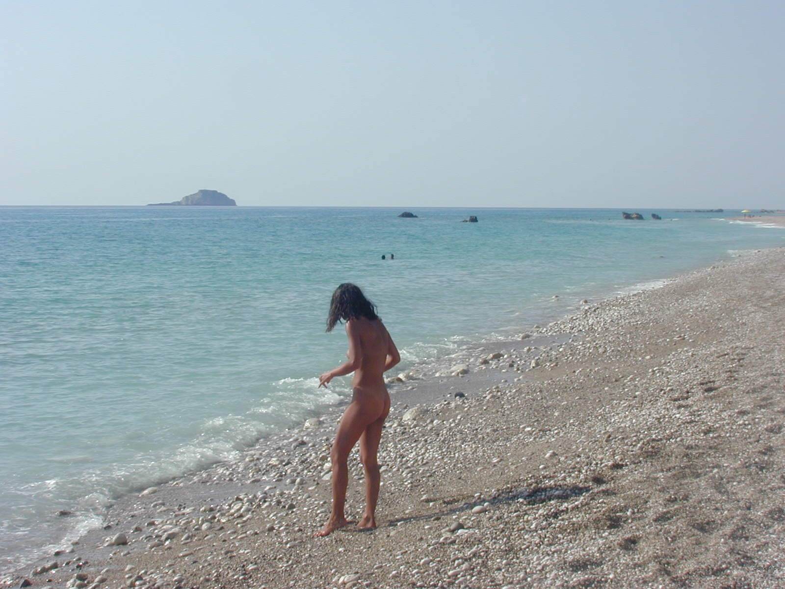 Naked Brunette at the Beach: Explicit Amateur Nude Photo