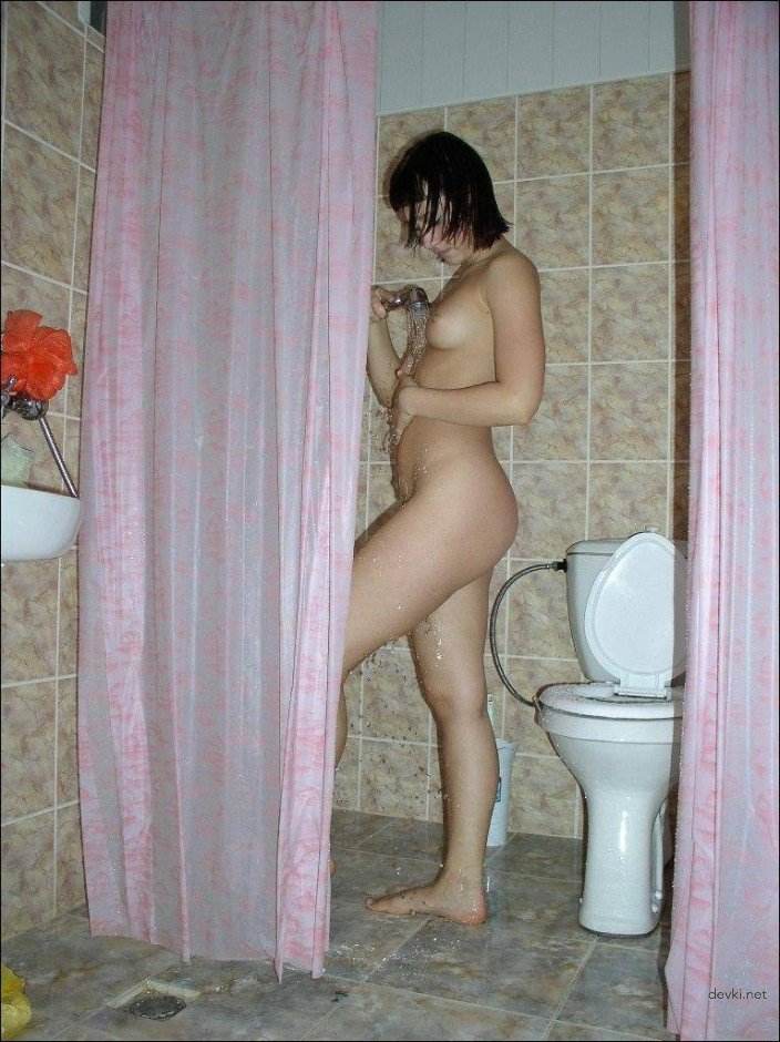 Brunette Babe Showering - Explicit Amateur Shower Photo