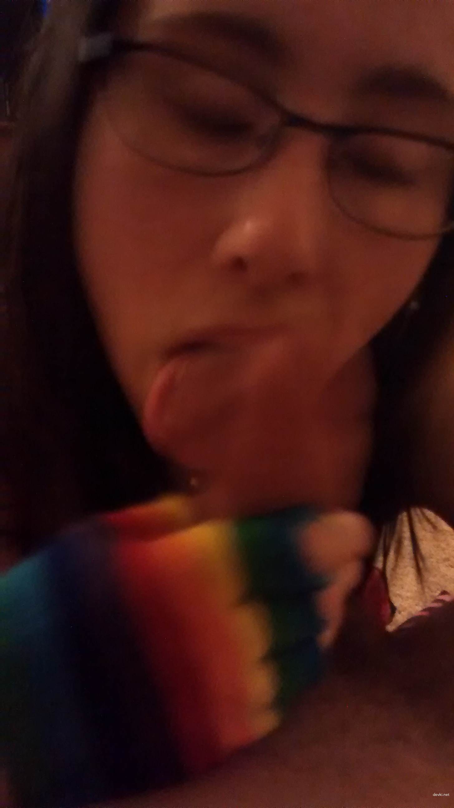 Hairy Pussy Girl Sucks Cock - Explicit Amateur Blowjob Photo