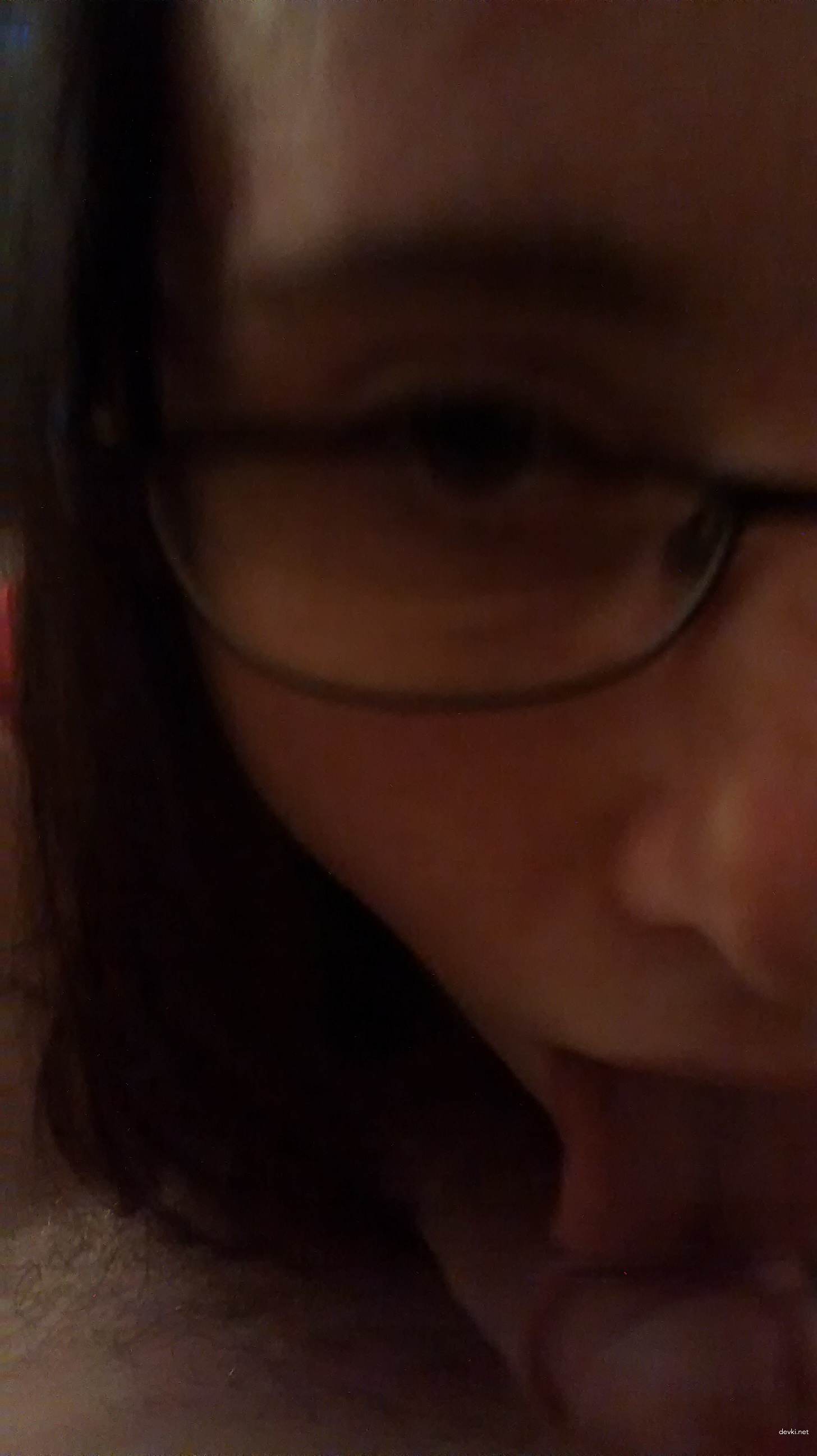 Hairy Pussy Girl Sucks Cock - Explicit Amateur Blowjob Photo