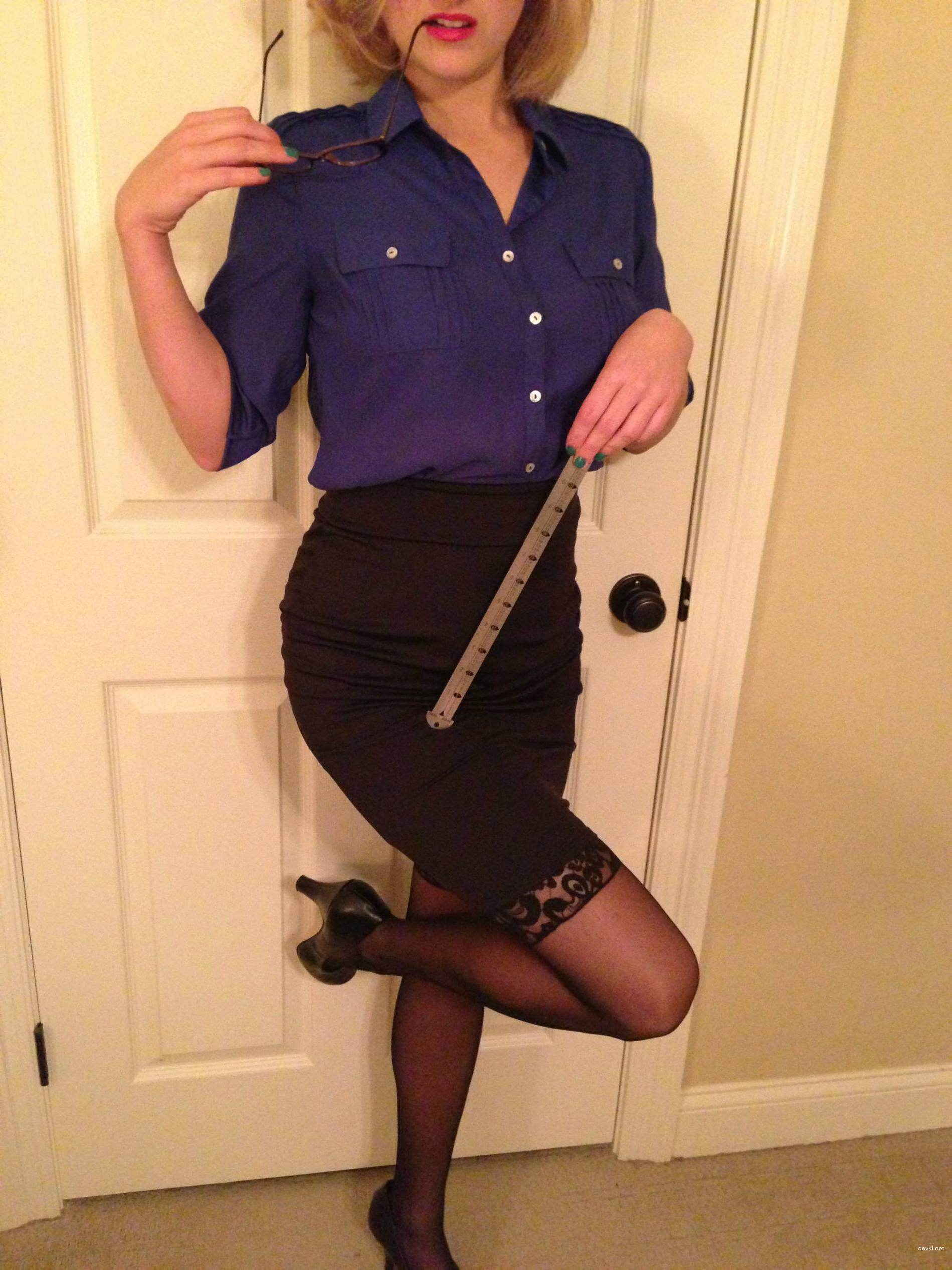 Amateur Teacher Roleplay Photoshoot with Explicit Poses and Outfits