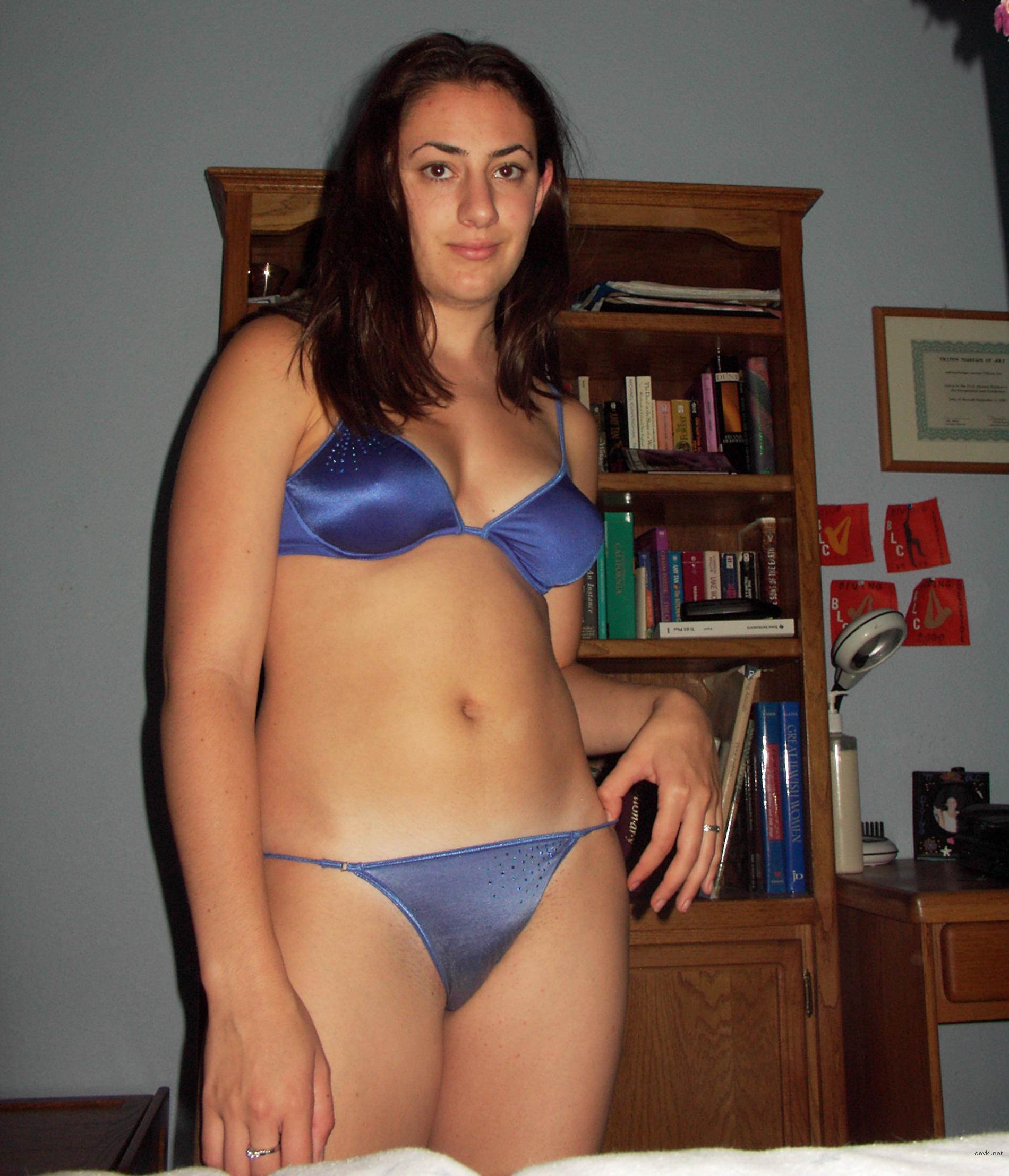 Sexy Brunette Strips Off Panties - Explicit Amateur Photo