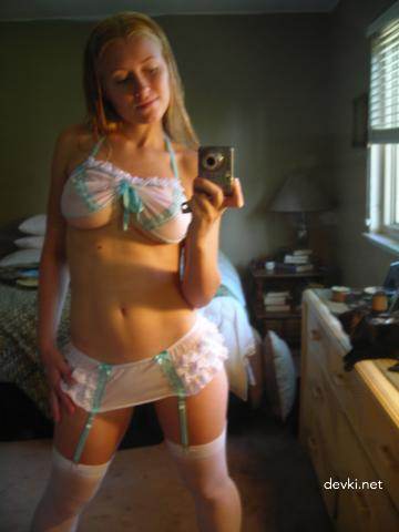 Blonde Amateur's Intimate Pleasures: Explicit Porn Photos