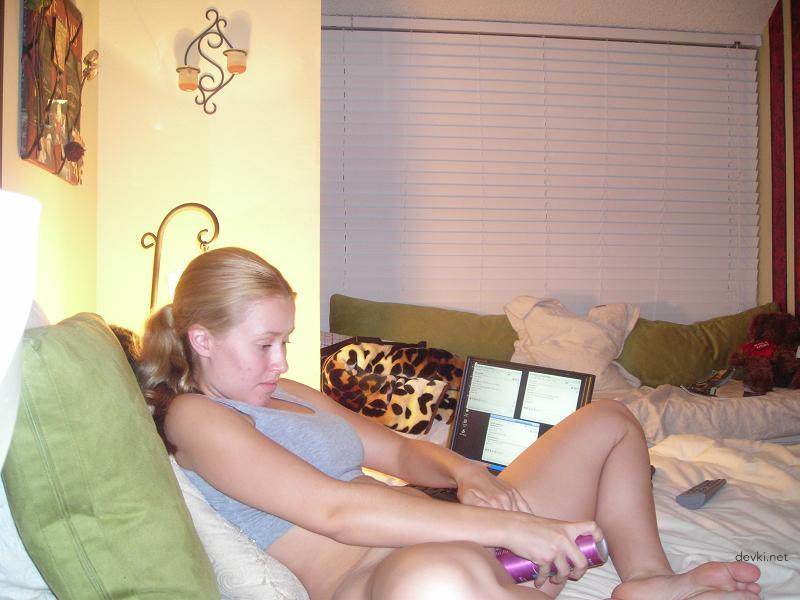 Blonde Amateur's Intimate Pleasures: Explicit Porn Photos