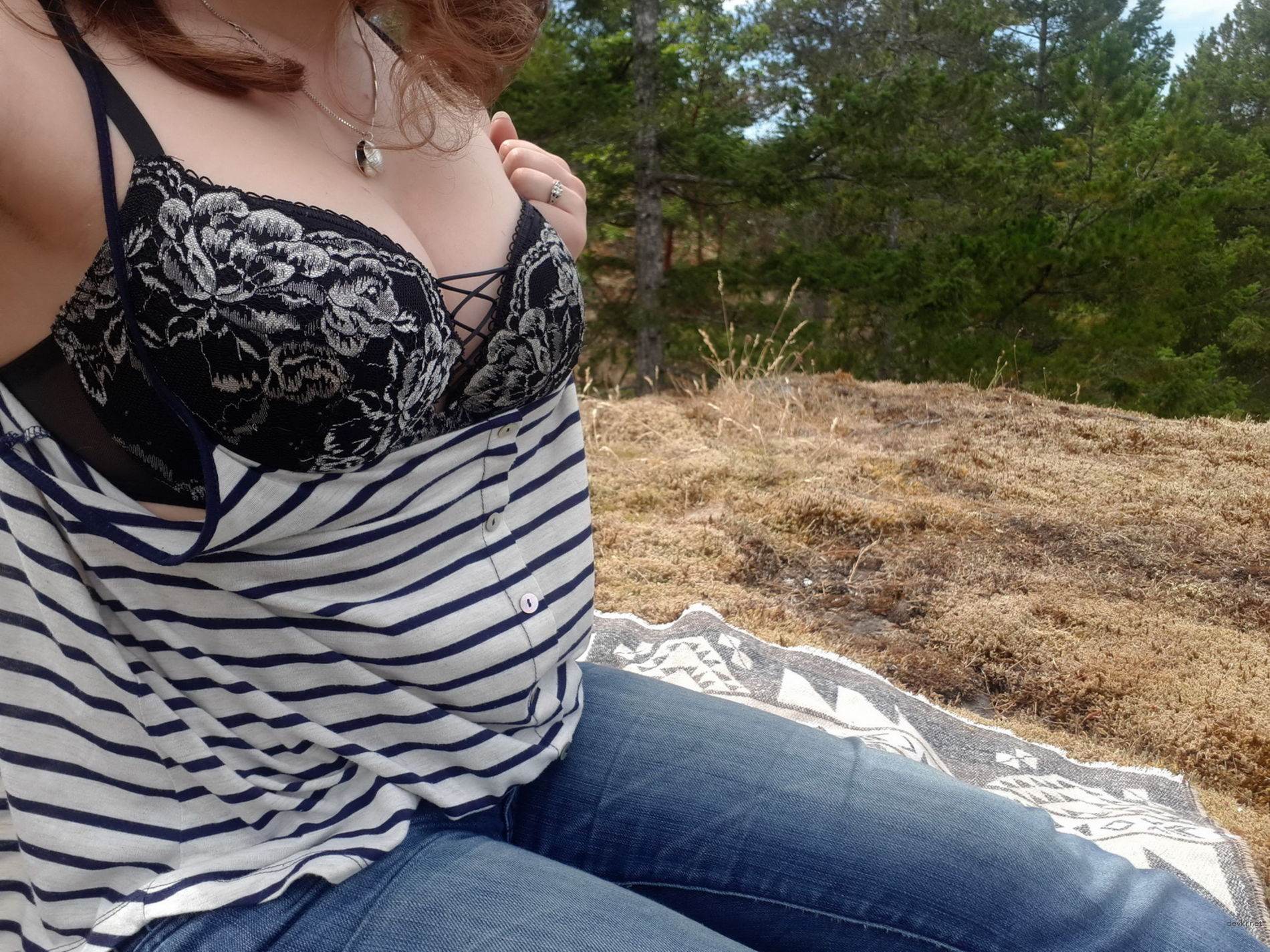 Wild Outdoor Selfie of Amateur Girl - Explicit Nature Pose!