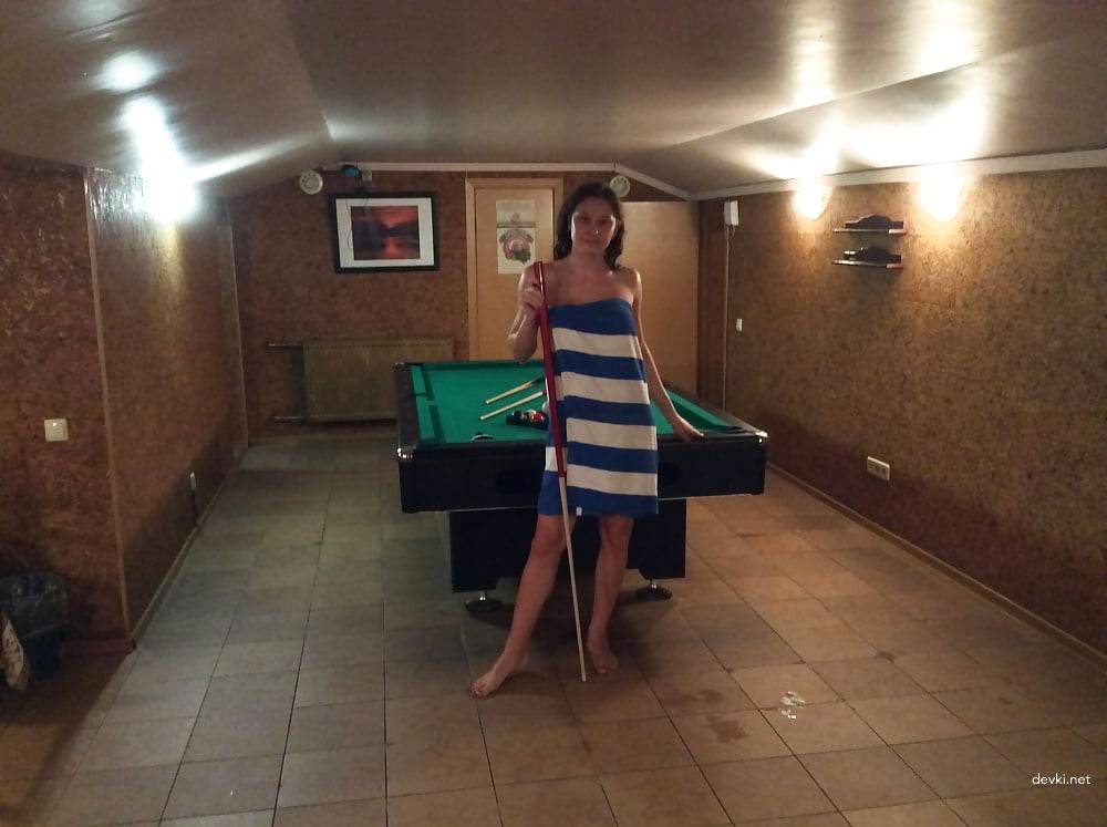 Transgender Strips Naked on Pool Table - Explicit Amateur Photo