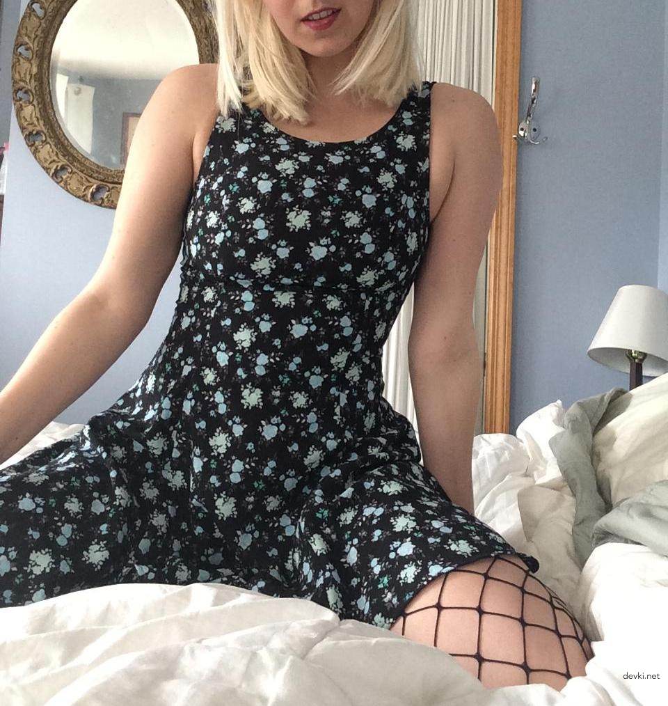 Blonde Masturbates Pussy with Fingers - Amateur Porn Photo