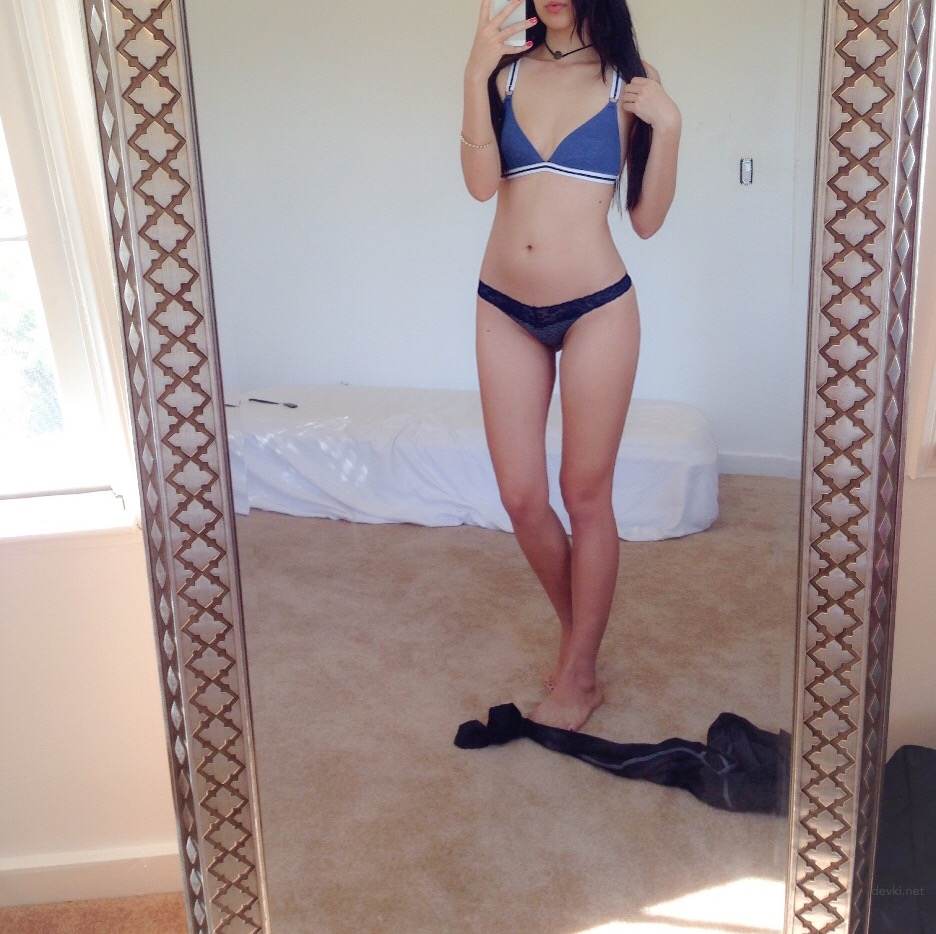 Seductive Skinny Brunette Flaunts in Stockings and Fucks Herself