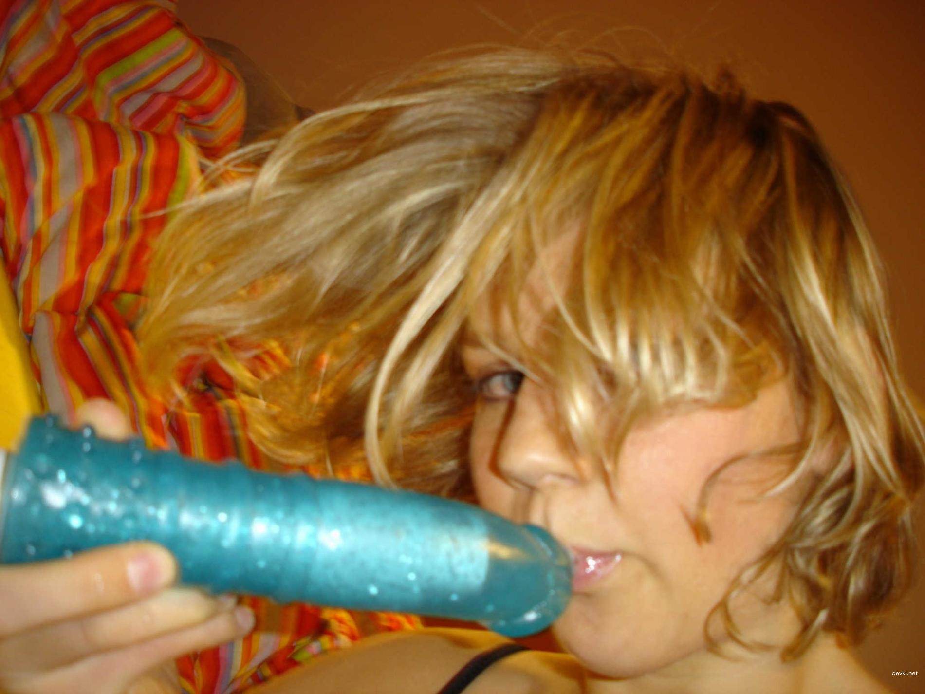 Naughty Blonde Plays with Sex Toy - Amateur Porn Photo