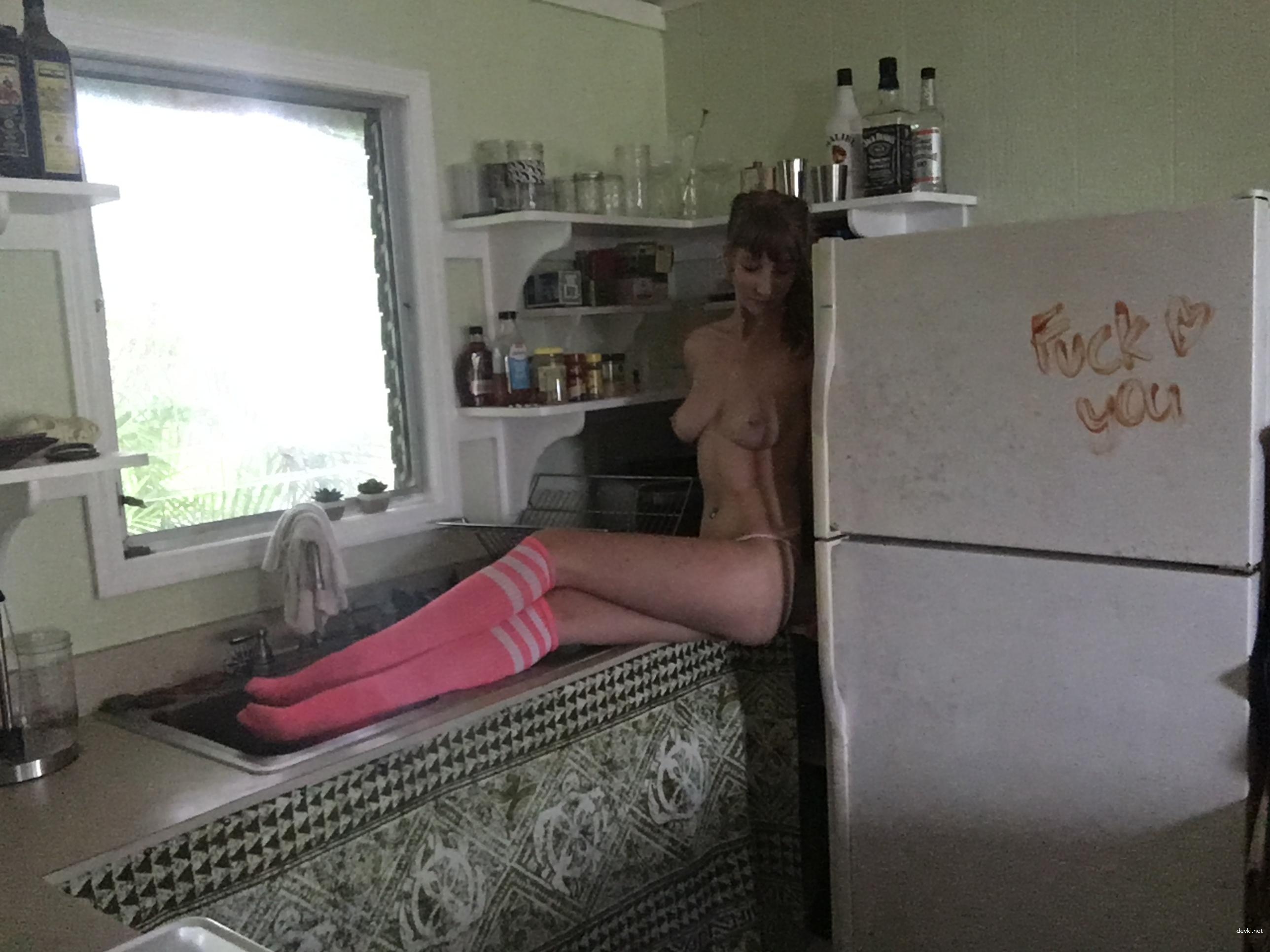 Slender Blonde Masturbates Solo - Explicit Amateur Porn Photo