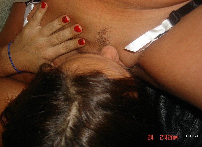 Two college girls licking each other - Hot amateur lesbian action